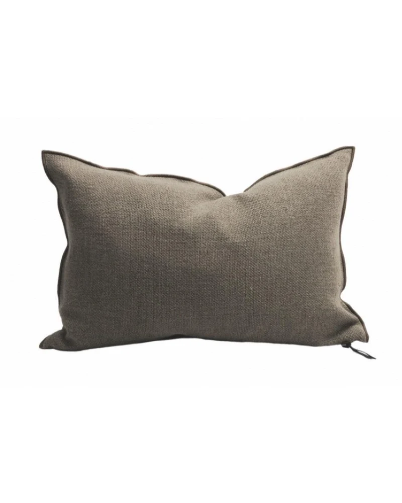 Coussin Vice Versa en toile Formentera, Kaki
