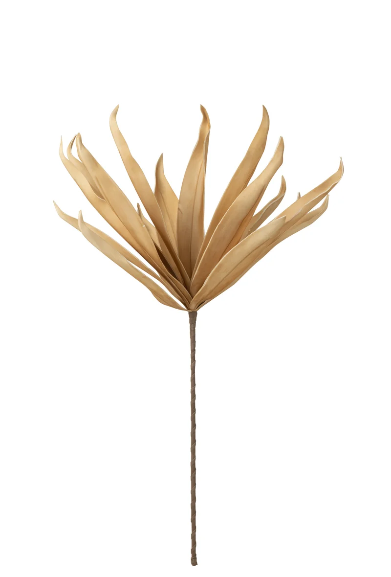 EVA - Fleur feuilles longues 1 tête jaune maïs