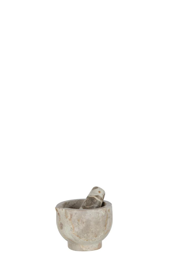 Mortier et pilon marbre beige marron