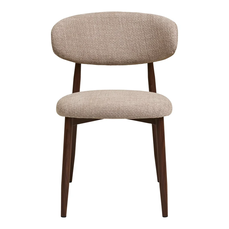 LEVANTO Chaise beige pieds métal couleurs noyer