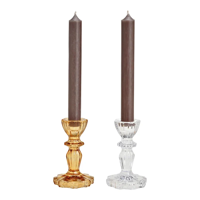 BOUGEOIR BAROQUE verre (Transparent ou fumé) Petit H 11 cm
