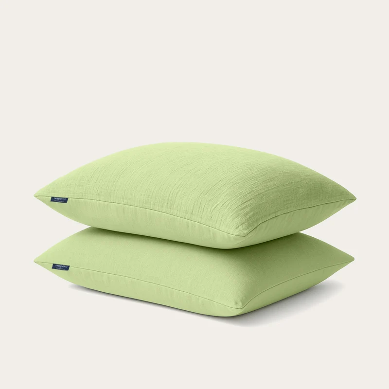 Kussenslopen | Mousseline | Light Green | Set van 2