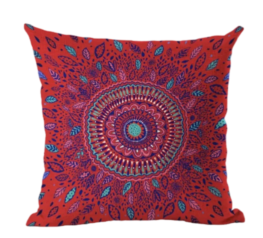 Housse de coussin 40x40 Mandala Rouge