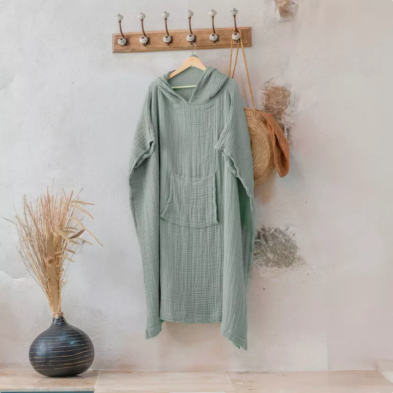 PONCHO Adulte vert eucalyptus céladon