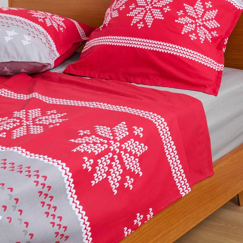 Parure de lit - Drap plat Coeur des Alpes - Blanc des Prés