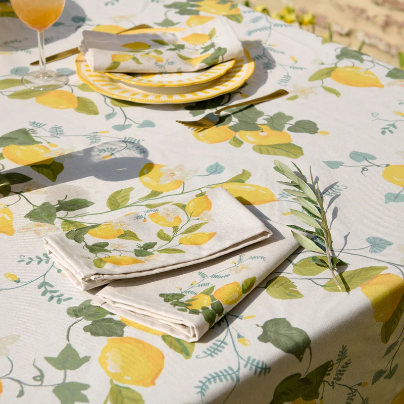 Lot de 2 serviettes de table - coton & polyester - Jardin d'agrumes