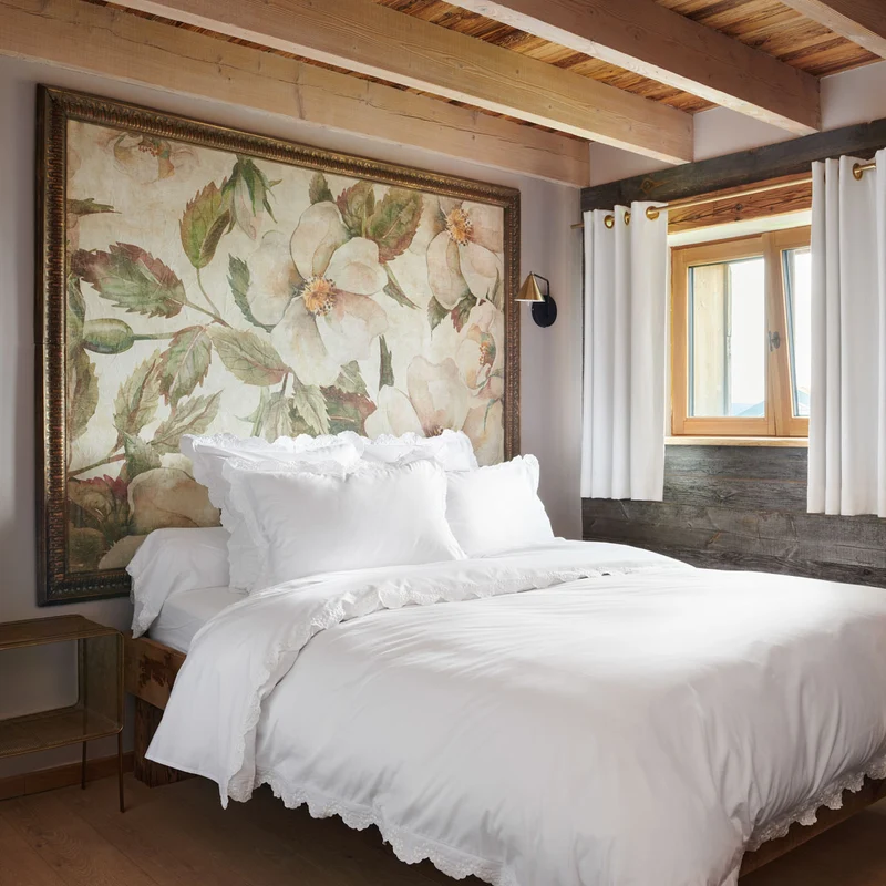 Housse de couette brodée Héloïse - Percale de coton