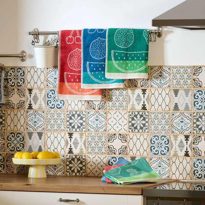 Lot de 3 essuie-mains Confiture - Eponge coton jacquard