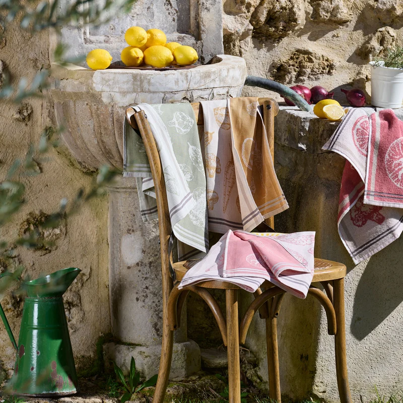Lot de 3 torchons Au potager - Coton jacquard