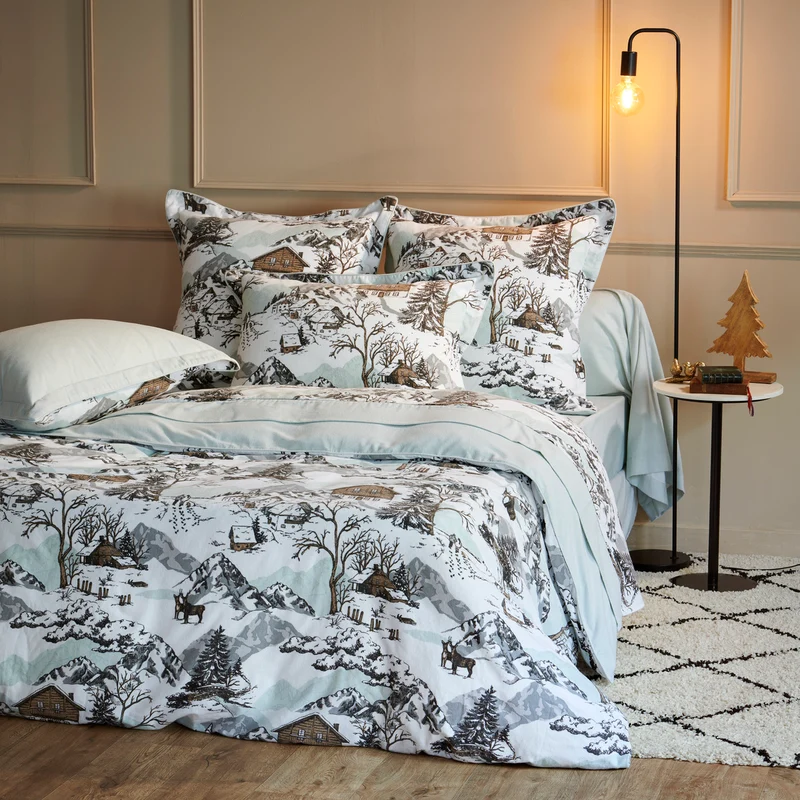 Housse de couette Montagne - Flanelle de coton