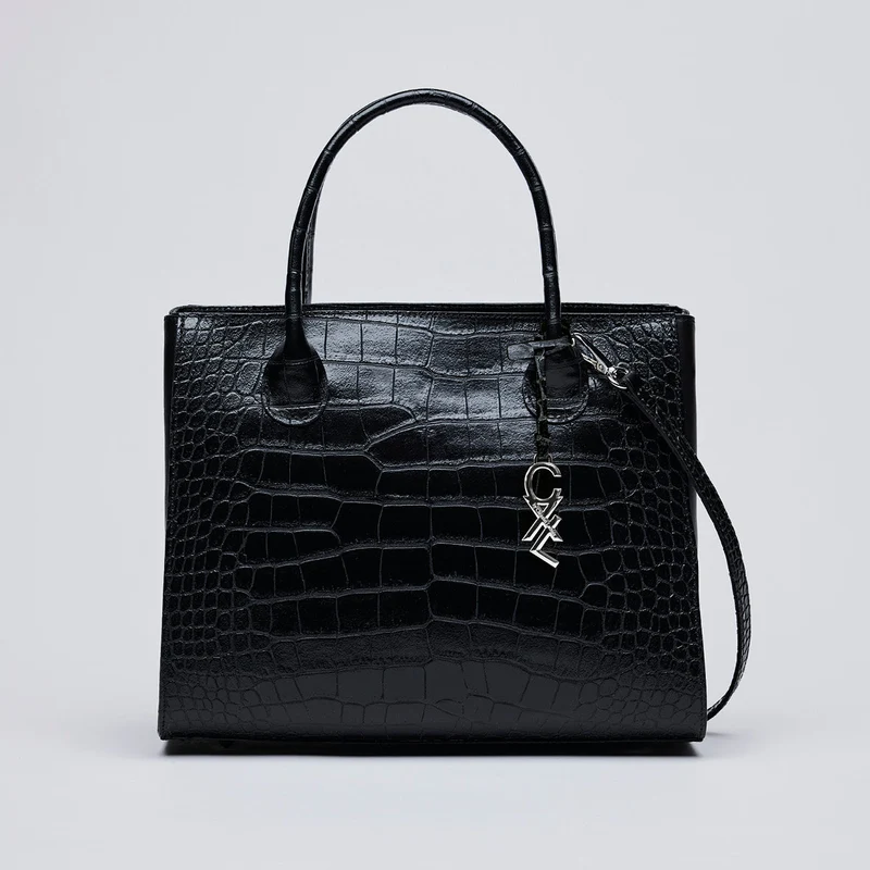 Sac à main Montaigne en cuir croco italien