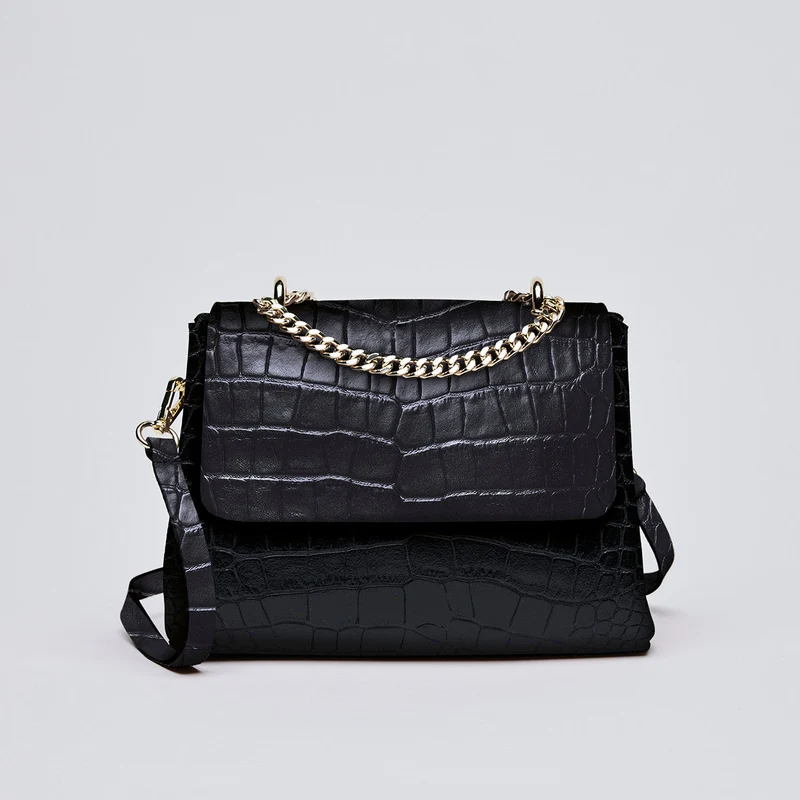 Sac à bandoulière Cremieux en cuir croco italien