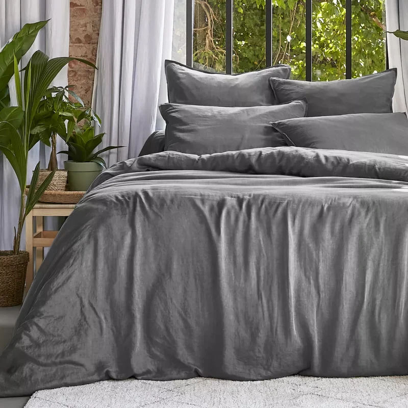 LYSA - Linge de lit lyocell lavé - Gris