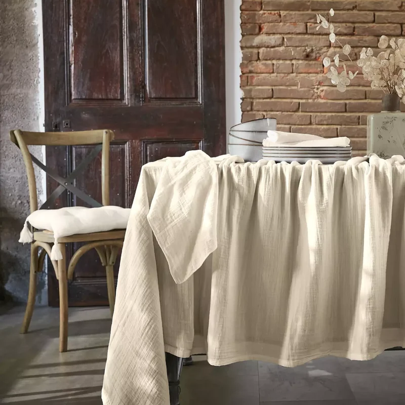 GAIA Nappe gaze de coton Pampa Craie