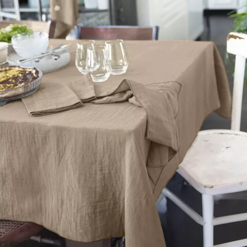 GAIA Nappe gaze de coton Ficelle