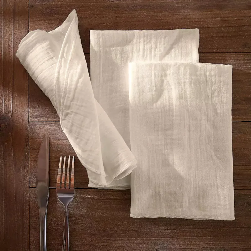 GAIA Lot de 3 serviettes de table gaze de coton (couleurs au choix)