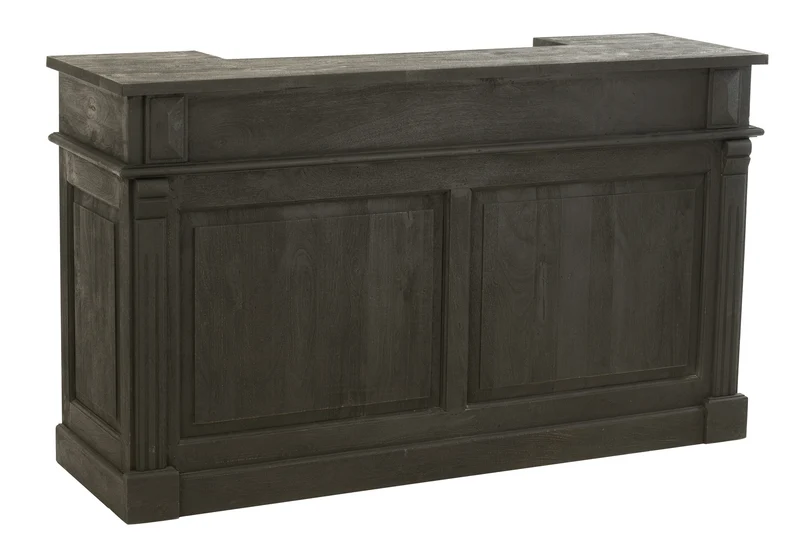 BAR - 2 Tiroirs bois de manguier - Noir L 180 cm