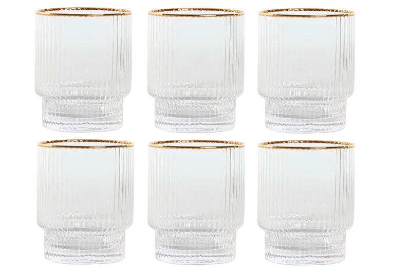 VERRE - Râpé transparent bordure dorée - 320ml