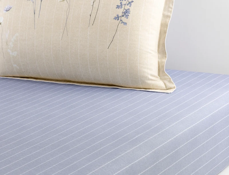 Drap housse Satin de coton - AZURE MIST