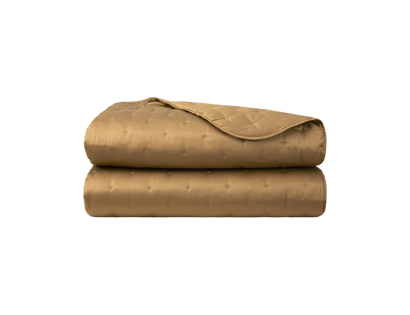 Dessus de lit matelassé Satin de coton - TRIOMPHE Bronze