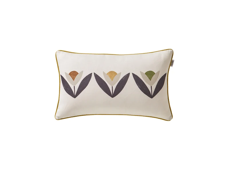 Coussin Coton - TULIPES Naturel