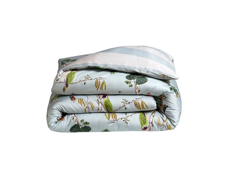 Housse de couette Satin de coton - WOODLAND Bleu Céleste