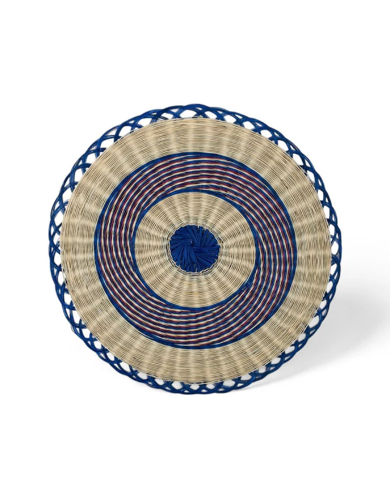 Set de Table Rural, Bleu/Rouge
