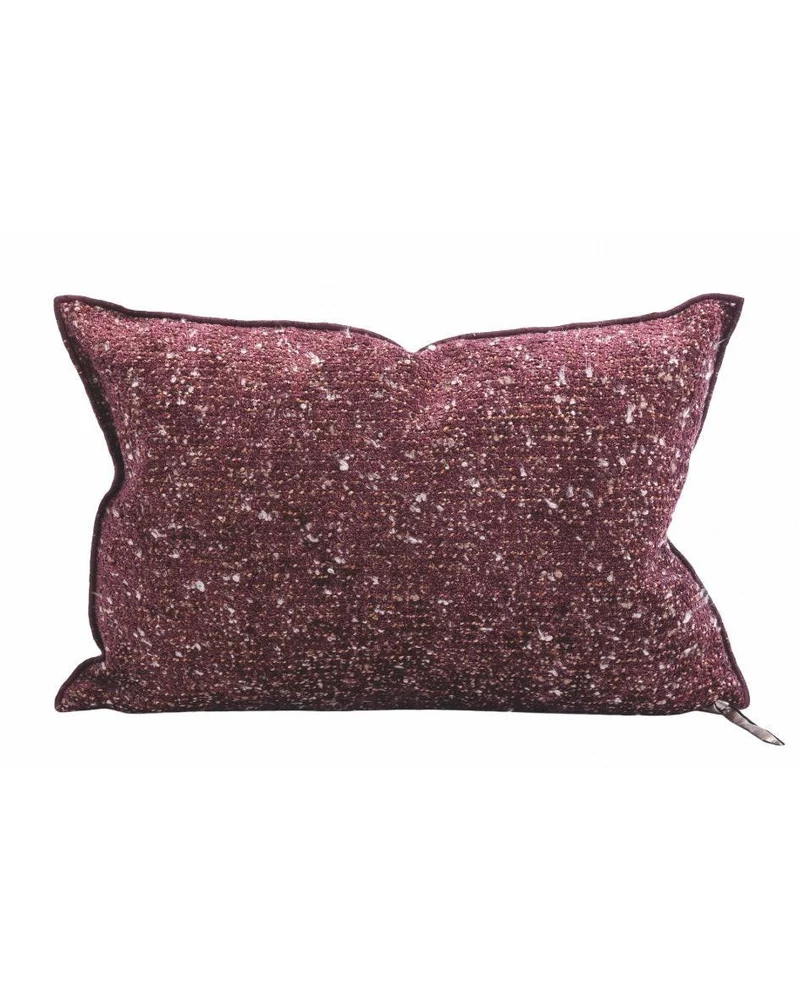 Coussin Vice Versa en Toile Chenille Pollock Méchée, Plum