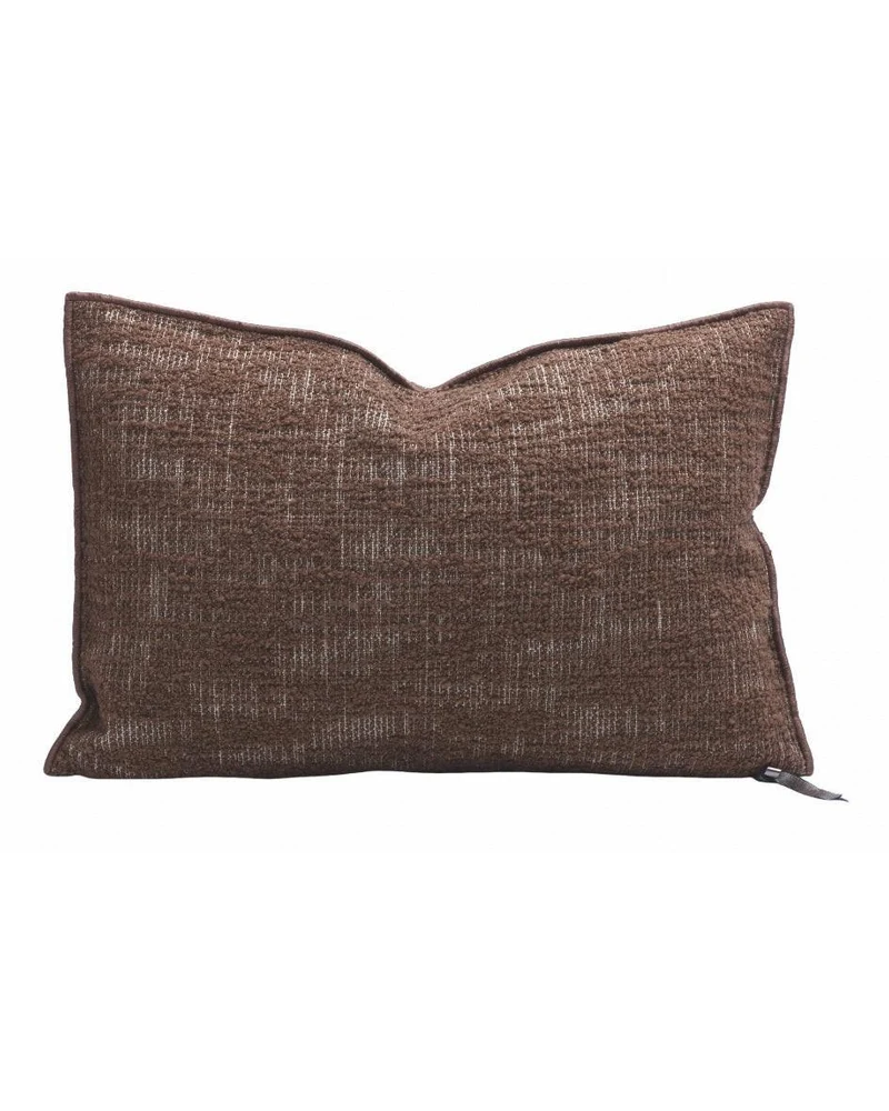 Coussin Vice Versa Toile Biella Dévorée, Muscade
