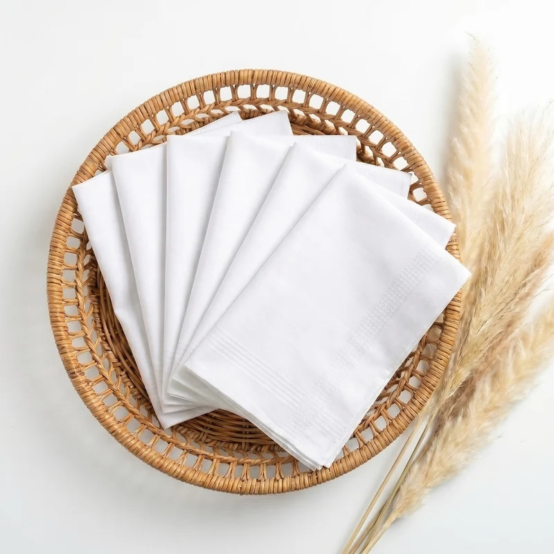 Lot de 6 Mouchoirs Marie - Coton Jacquard