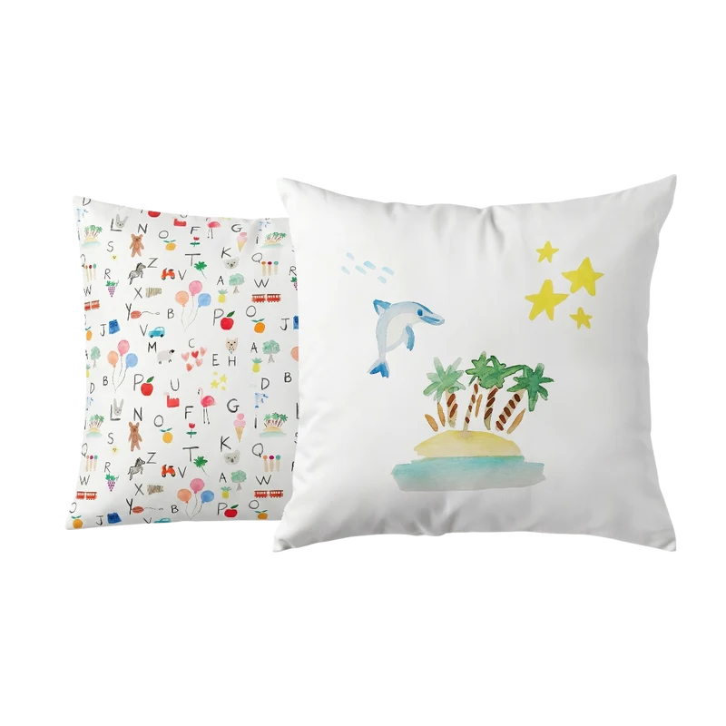 Taie d'oreiller Abécédaire - Percale de coton