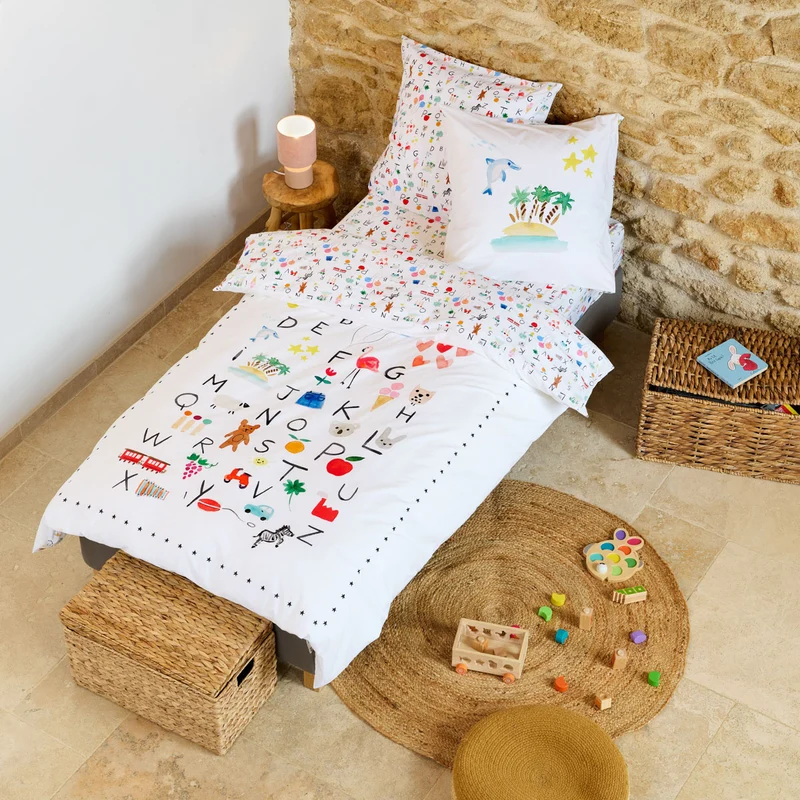 Housse de couette Abécédaire - Percale de coton