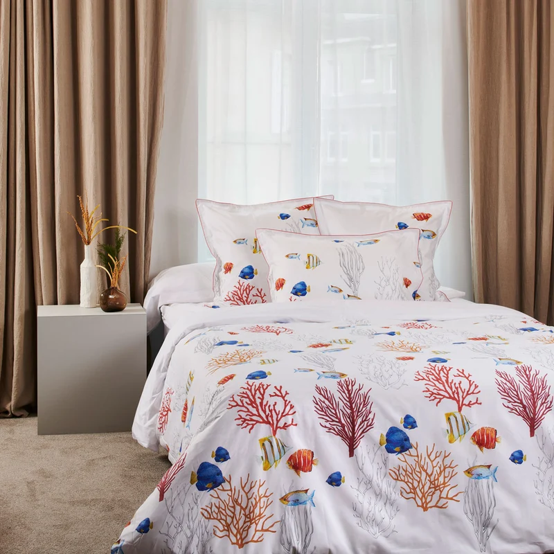 Housse Couette Corail - Percale de coton