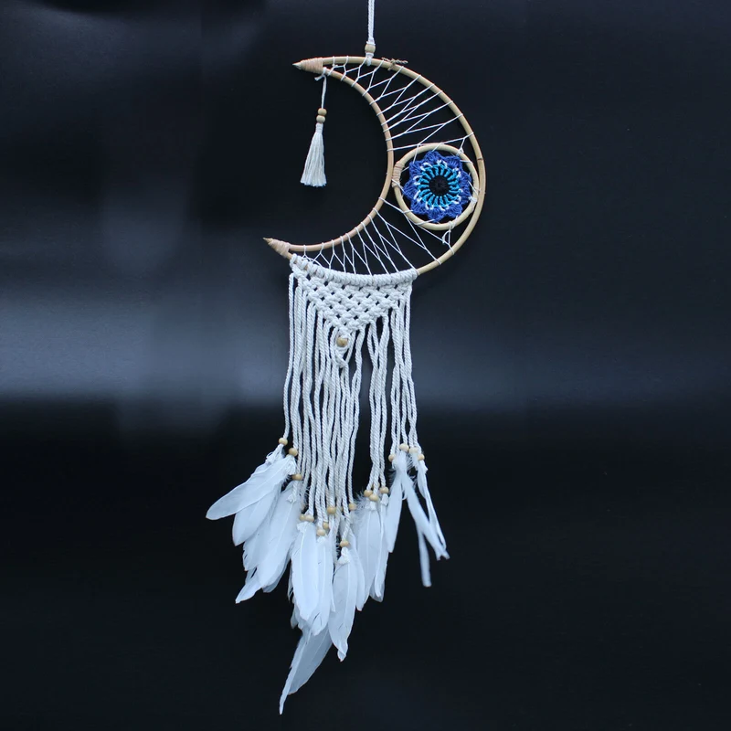 Attrape-Rêve Protection - Petite Lune Macramé Pastel