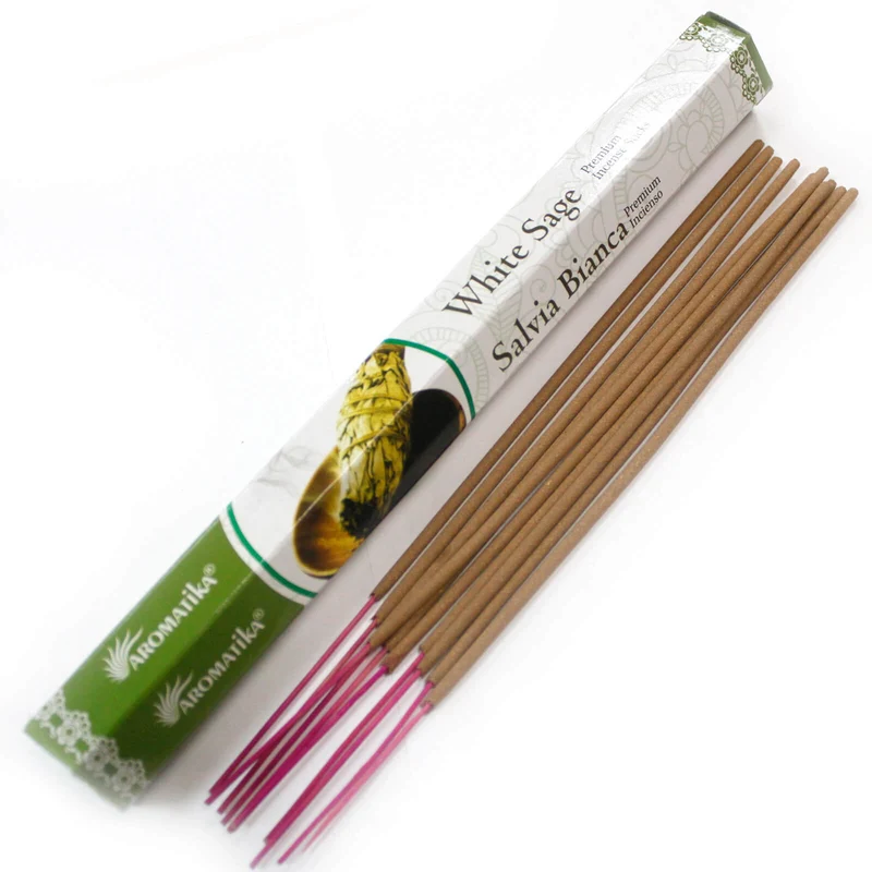 20 Bâtonnets Encens Premium Aromatika - Sauge Blanche