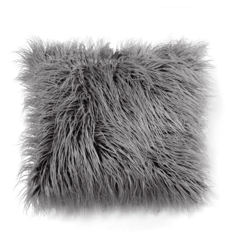 Housse de coussin 45x45 Polaire Gris