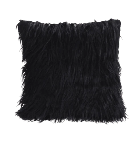 Housse de coussin 45x45 Polaire Noir