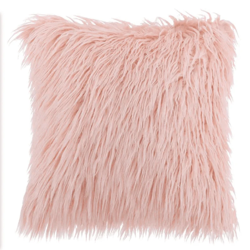 Housse de coussin 45x45 Polaire Rose