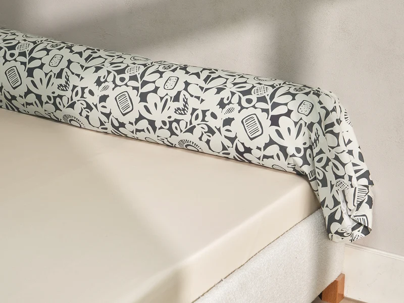 Taie de traversin Percale de coton - KUKKIA Graphite