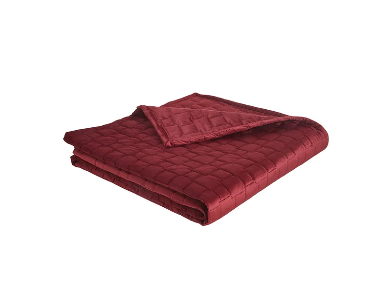 Jeté de lit Velours matelassé - SPIRIT Grenat