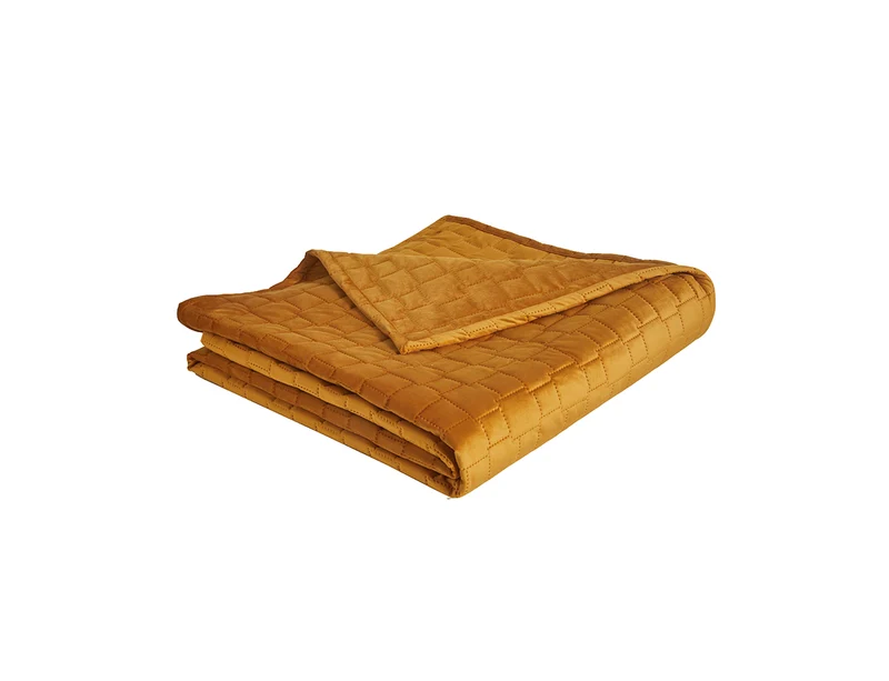 Jeté de lit Velours matelassé - SPIRIT Ambre