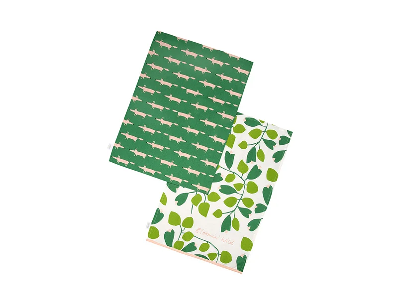 Lot de 2 Torchons - Mr FOX Vert