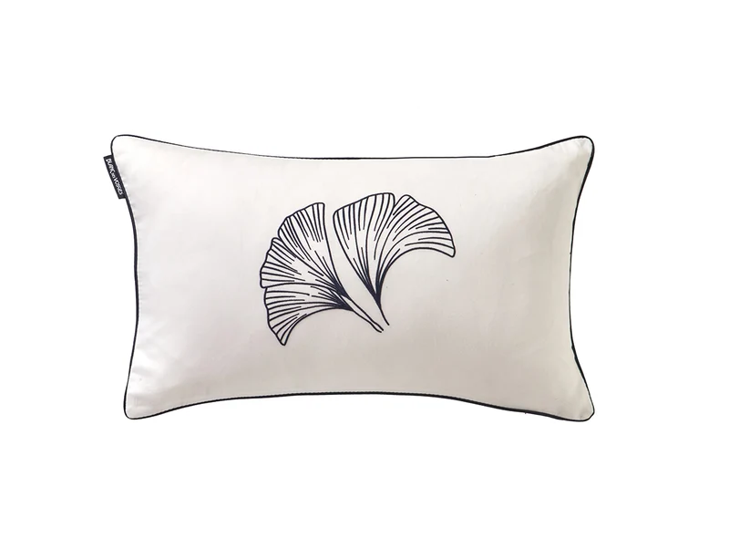 Coussin Satin - GINGKO Bleu Corinthe