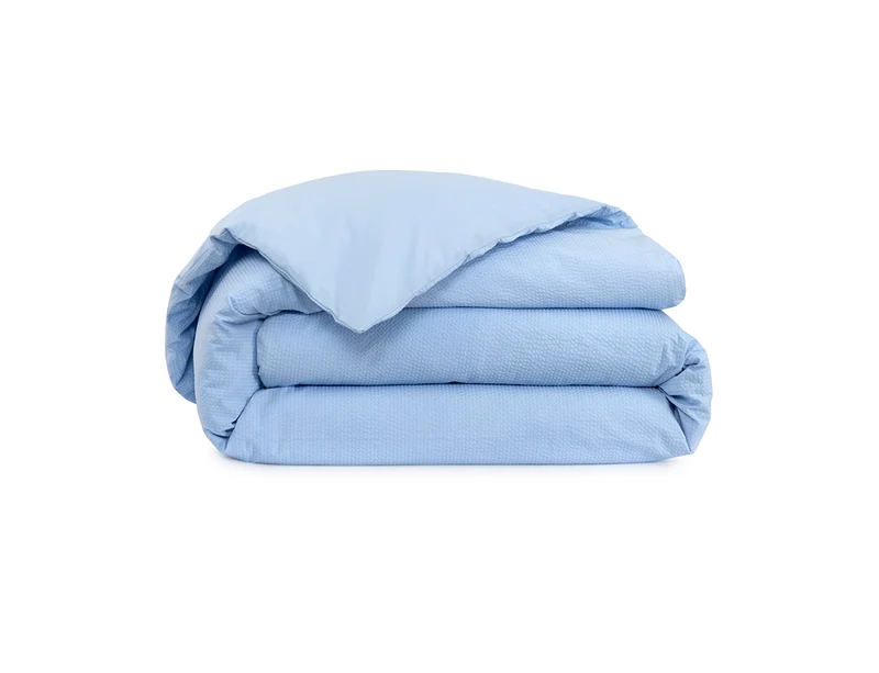 Housse de couette Percale Seersucker et Percale Unie - L TAMIS Sky