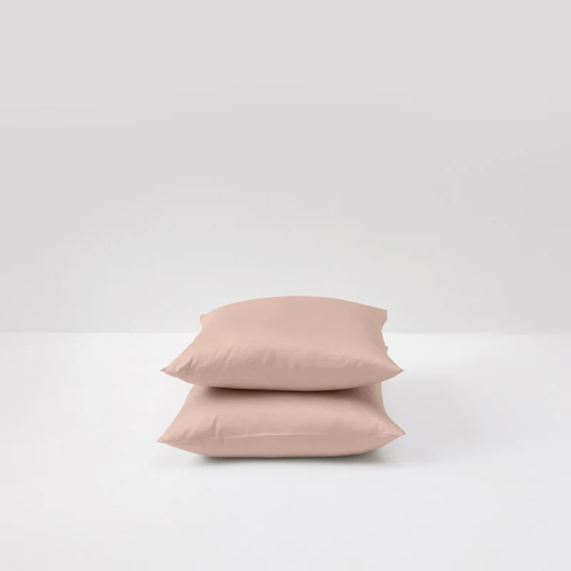 2 taies d'oreiller en satin de coton égyptien 300 fils • Beige Argile