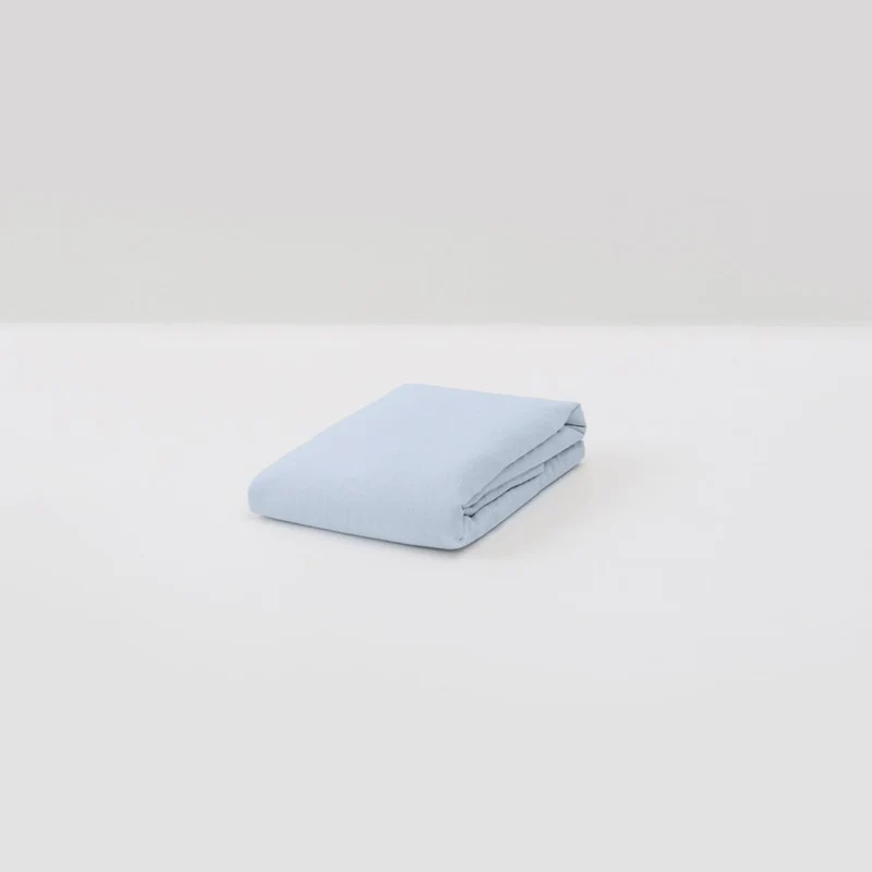 Drap plat en lin lavé 190g/m² • Bleu Glacier