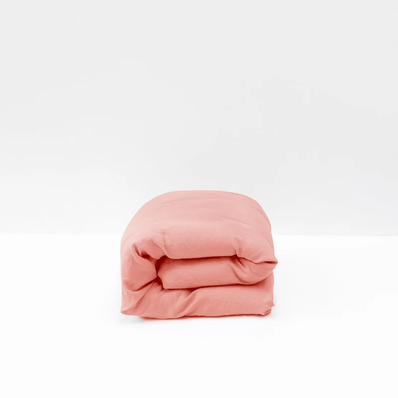 Housse de couette en lin lavé 190g/m² • Vieux Rose