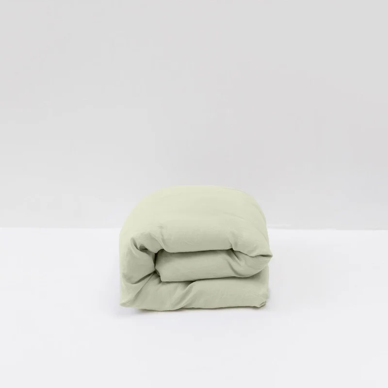 Housse de couette en lin lavé 190g/m² • Vert Sauge