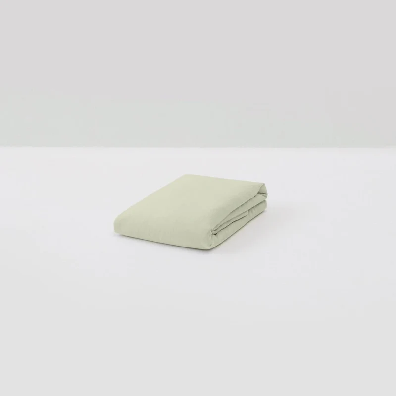 Drap housse en lin lavé 190g/m² • Vert Sauge