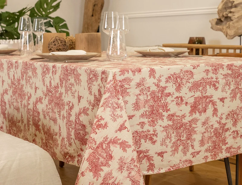 Nappe Coton enduit - PASTORALE Carmin